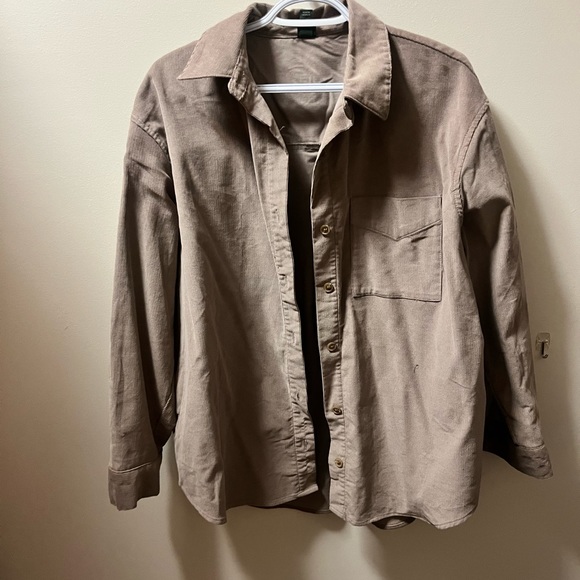 Brown/Grey corduroy button-up - Picture 1 of 2